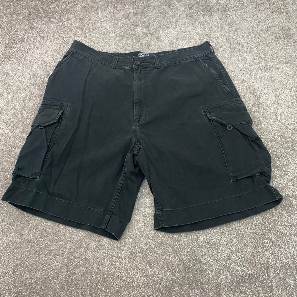 Polo Ralph Lauren Cargo Shorts Mens 38 X 10 Classic Chino Black Cotton